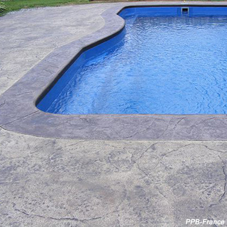 Moule pour béton imprimé tour de piscine modèle pierre de Lauze