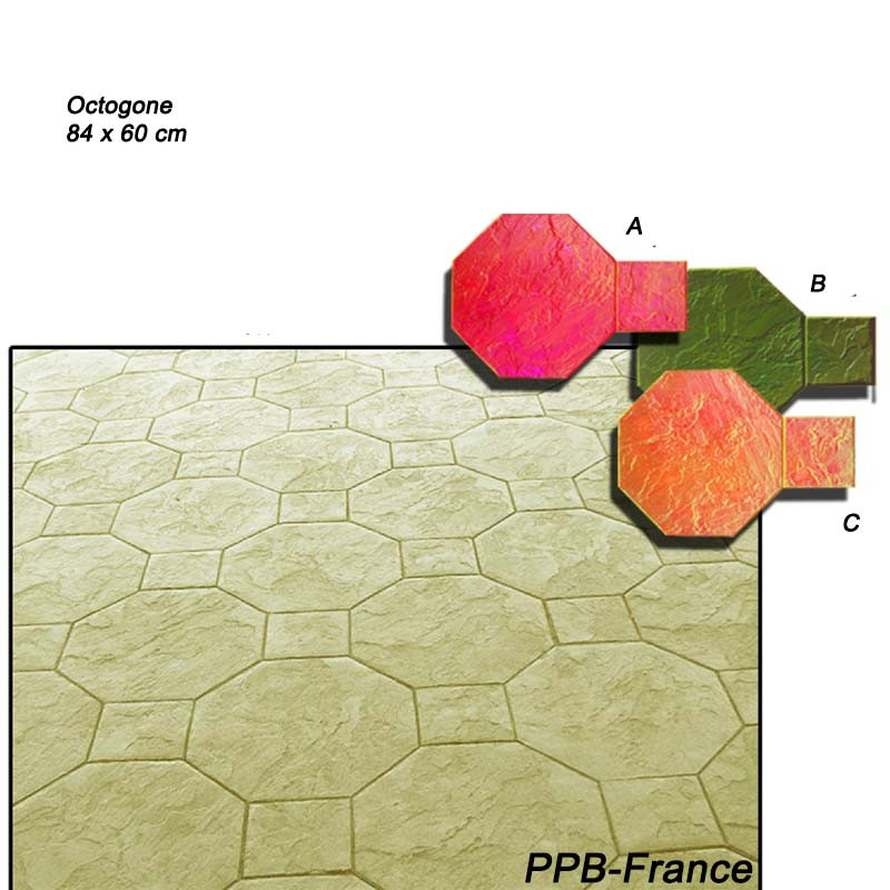 Rendu moule pour béton empreinte Octogone