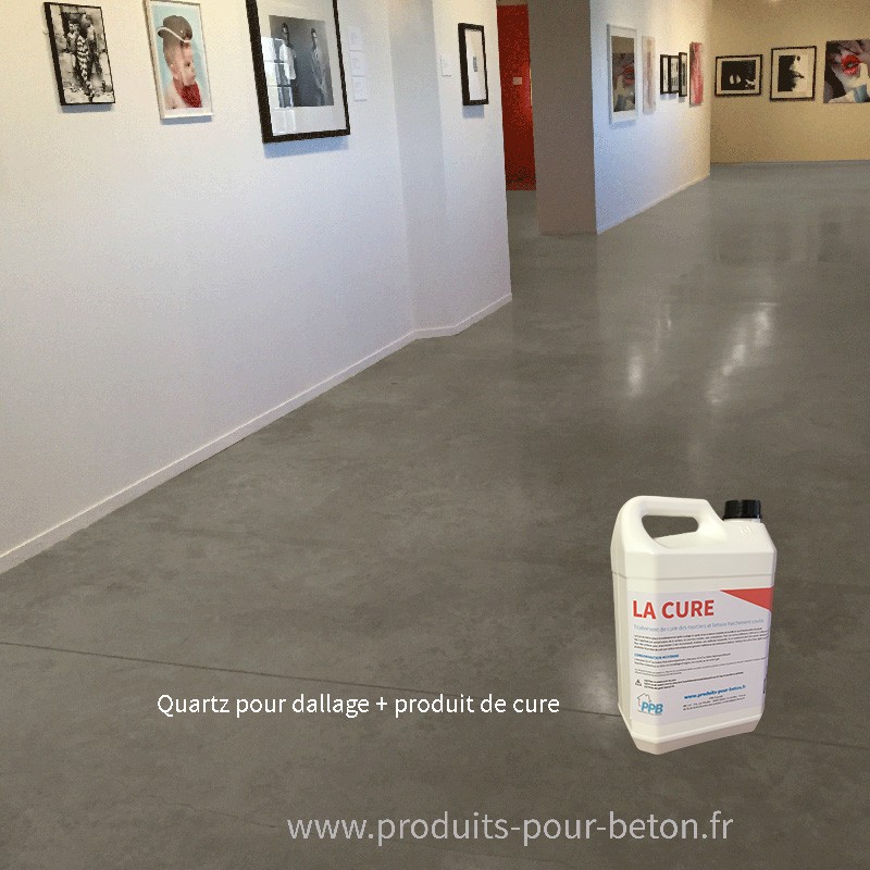 Quartz dallage plus produit de cure couleur gris moyen