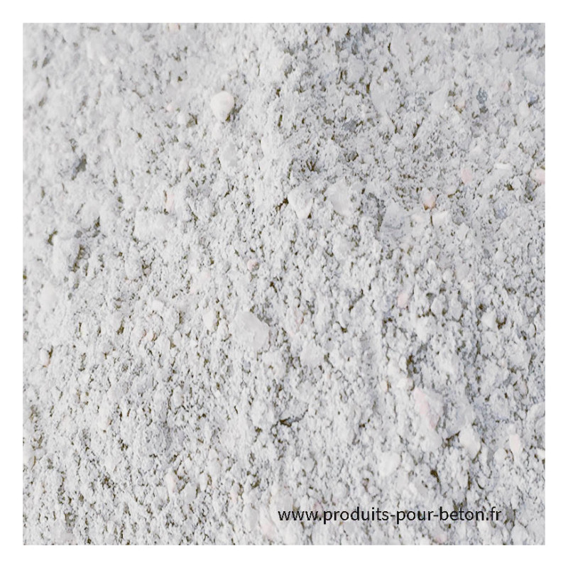 Poudre de quartz pour sol en béton décoratif blanc.