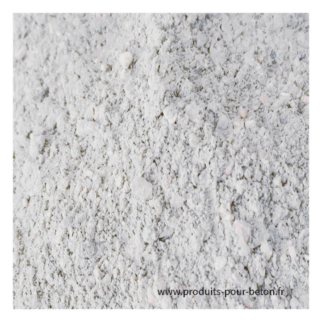 Poudre de quartz pour sol en béton décoratif blanc.