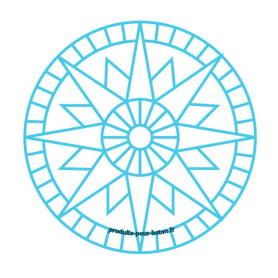 Rosace pochoir beton imprimé PPB 2